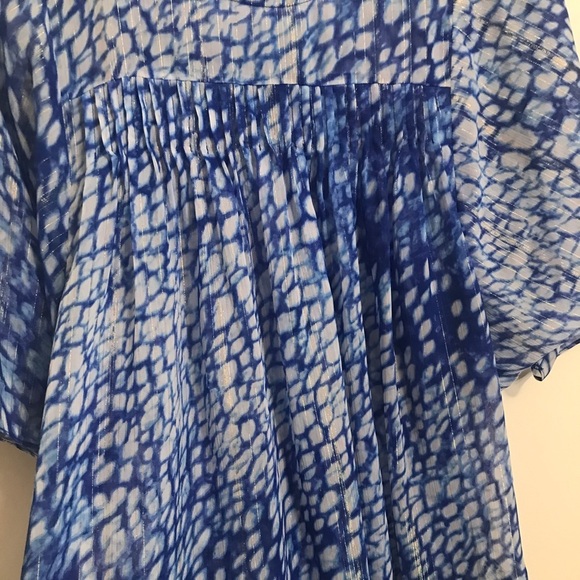 MICHAEL Michael Kors | Flowy Blue Printrd Blouse - Picture 4 of 5